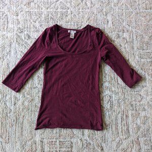 Forever 21 3/4 Sleeve Fitted Top | S